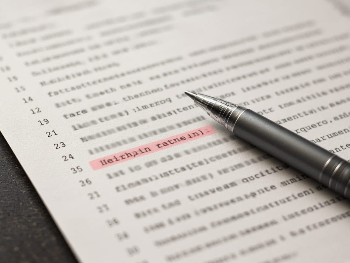 Close-up of a line-numbered deposition transcript page with one line highlighted.